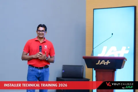 Training presenter at JAT Holdings auditorium