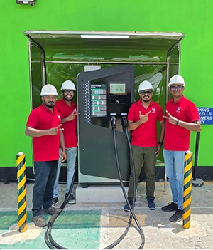 VOLT Charge installation team at a newly installed charger